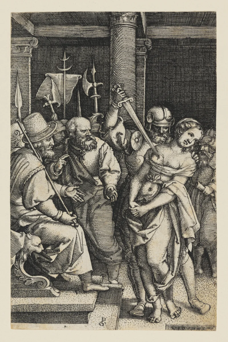 Virginia Killed by Her Father, Lucius Virginius by Georg Pencz, print, 1541-1552
