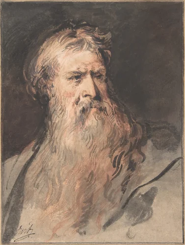 Study for the figure of Moses by Jacob de Wit, drawing, 1730-1737