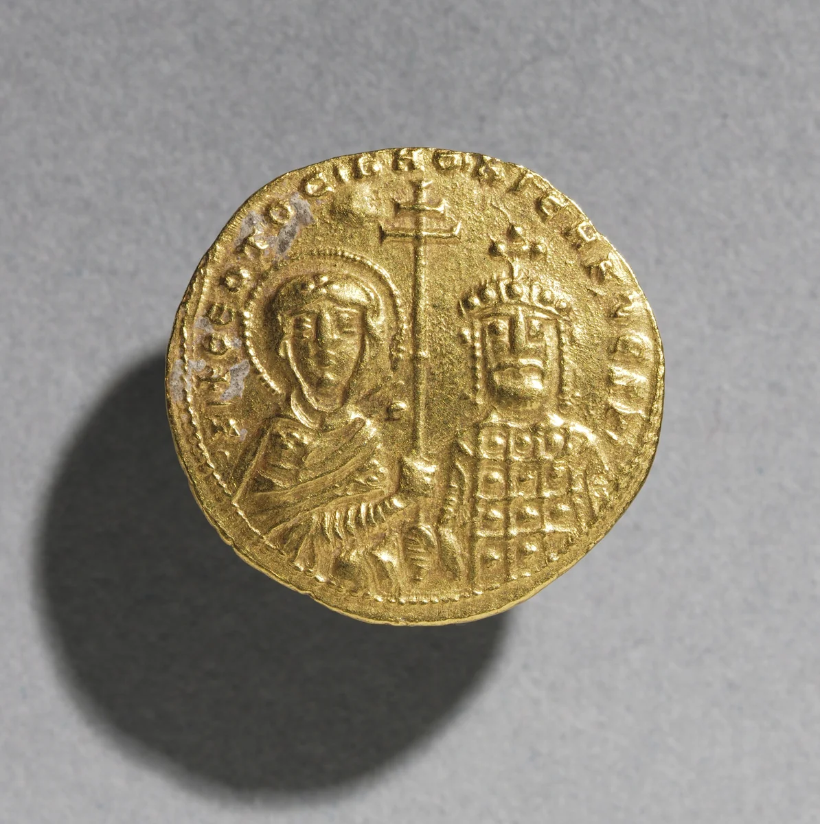 Nomisma with Nicephorus II Phocas (reverse) by Unknown, metalwork, 963-969