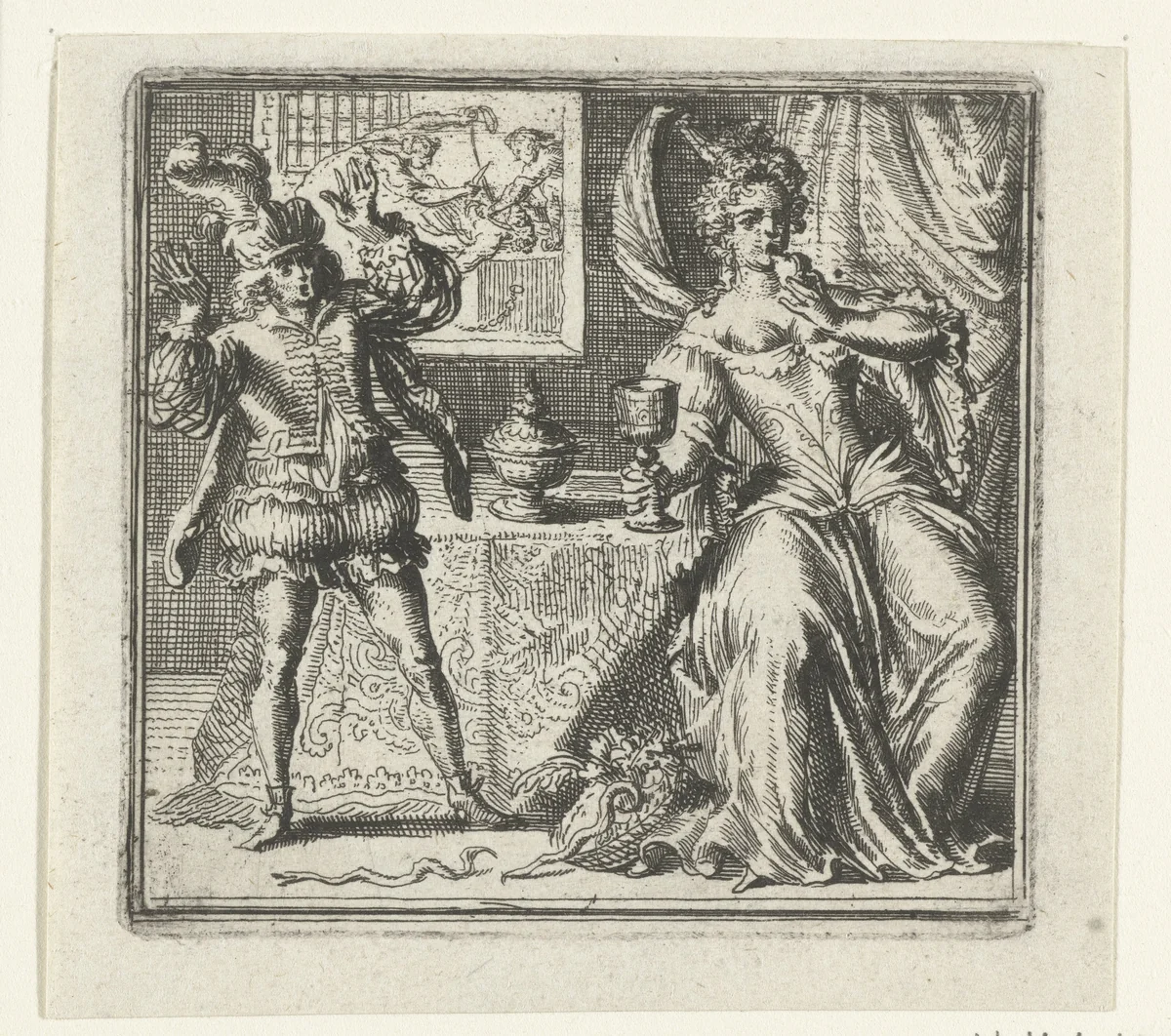 Illustratie voor de Decamerone van Boccaccio by Romeyn de Hooghe, print, 1697