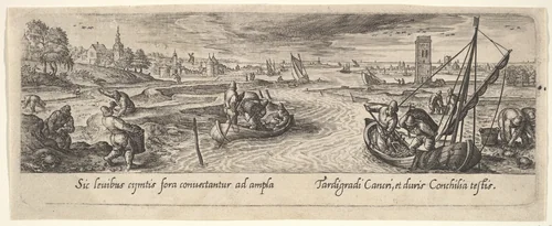 1 of 8 plates on Hunting and Fishing by Hans Bol, print, 1580-1620