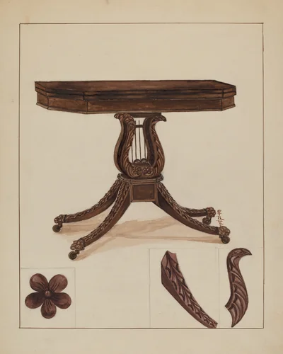 Card Table by Florence Neal, index of american design, 1936