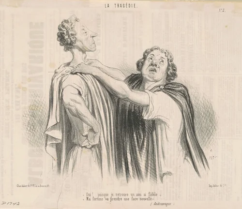 Oui! Puisque je trouve un ami si fidèle ... by Honoré Daumier, print, 1848