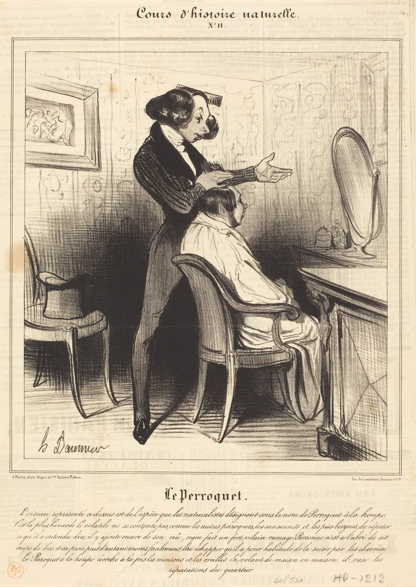 Le Perroquet by Honoré Daumier, print, 1838