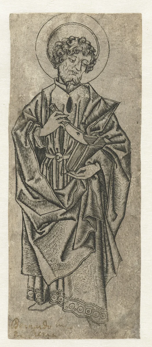 Heilige Bartholomeus by Monogrammist IA, print, 1480-1500