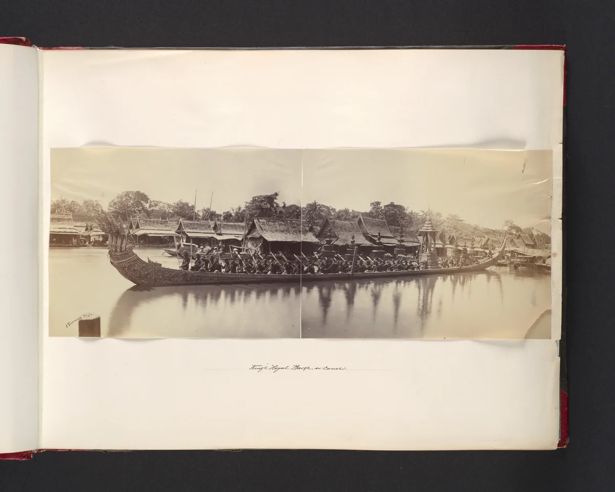 King's Royal Barge, or Canoe by John Thomson, photograph, 1865