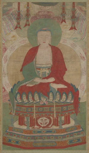 Seated Amitābha by Unknown, painting, 1575-1625