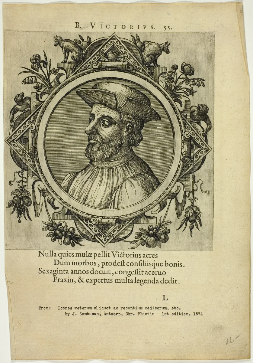 Portrait of B. Victorius by Unknown Artist, print, 1574