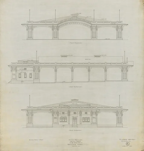 Ravinia Music Pavilion by Peter J. Weber, drawing, 1905