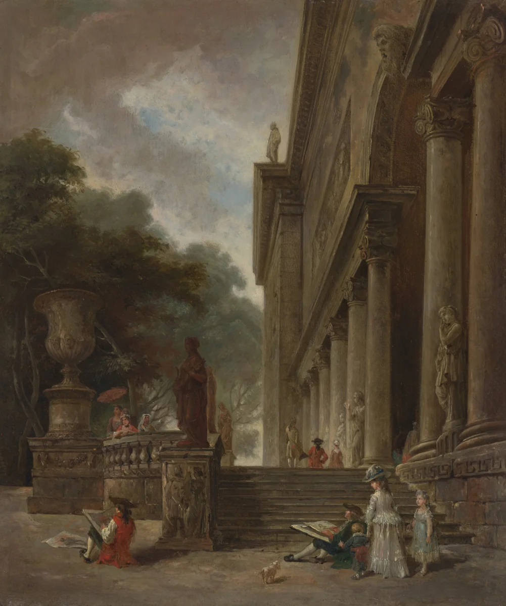 Colonnade and Gardens of the Medici Palace by Hubert Robert, painting, 1870-1968