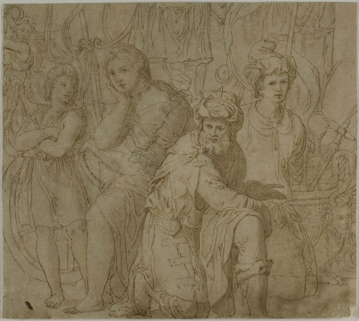 Part of The Truimph and Exploits of Furius Camillus by Francesco de'Rossi, drawing, 1530-1563