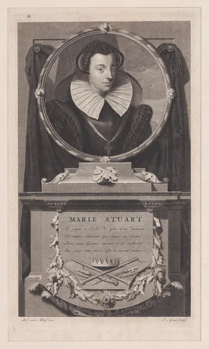 Mary, Queen of Scots (from "Histoire d'Angleterre, d'Ecosse et d'Irlande," volume 1) by Pieter van Gunst, print, 1697