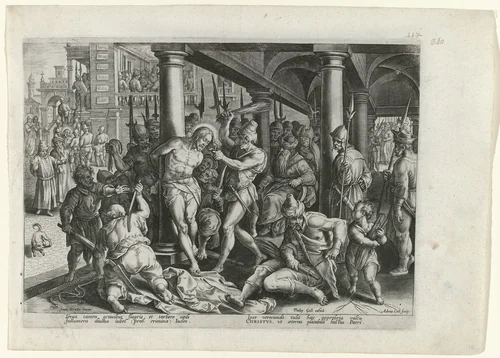 Geseling van Christus by Unknown, print, 1585-1586