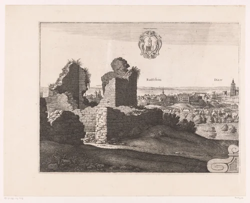 Gezicht op Praag (linkerdeel) by Wenceslaus Hollar, print, 1649