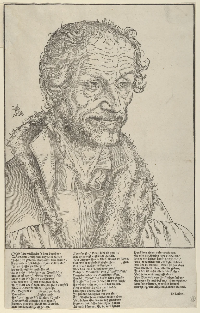 Philip Melanchthon, Bust to the Right by Lucas Cranach the Younger, print, 1472-1553
