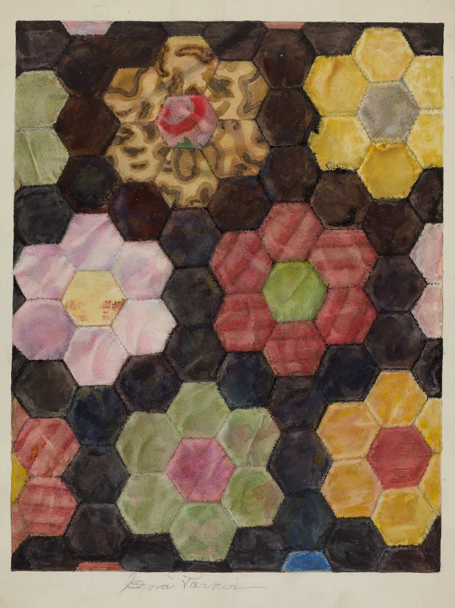 Velvet Pieced Quilt by Cora Parker, index of american design, 1938