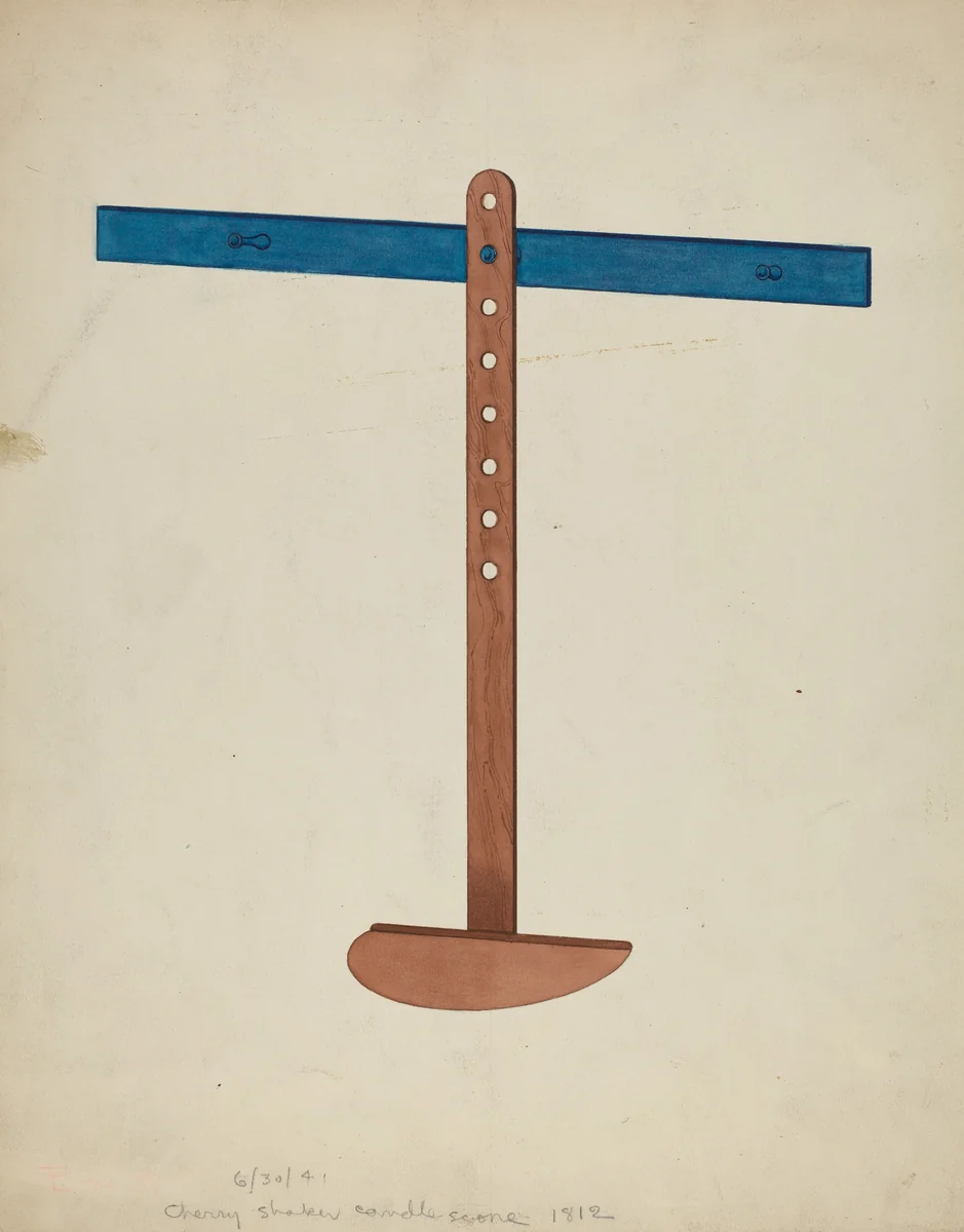 Shaker Lamp Stand by American 20th Century, index of american design, 1941