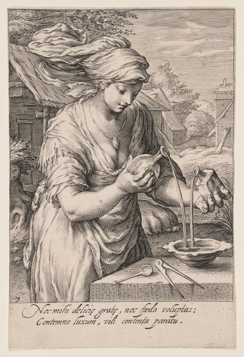 Temperance, from The Seven Virtues by Jacob Matham, print, 1597