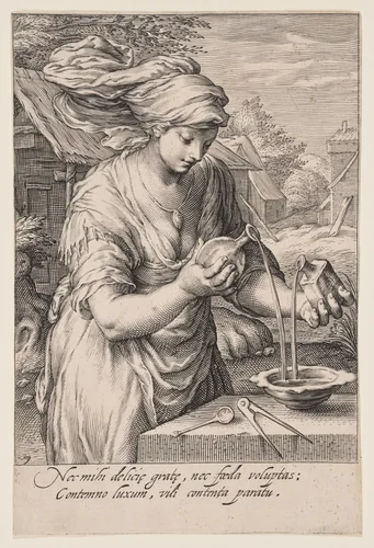 Temperance, from The Seven Virtues by Jacob Matham, print, 1597