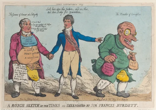 A Rough Sketch of the Times as Delineated by Sir Francis Burdett by Thomas Rowlandson, print, 1810
