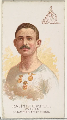 Ralph Temple, Cyclist, Champion Trick Rider, from World's Champions, Series 2 (N29) for Allen & Ginter Cigarettes by Allen & Ginter, print, 1888
