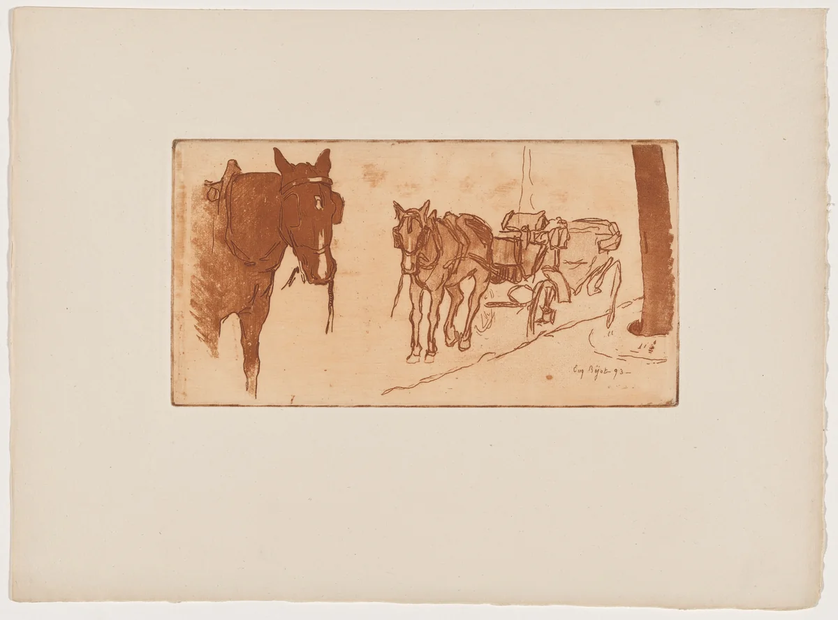 Station de fiacre (Cab Stand) by Eugène Béjot, portfolio, 1893