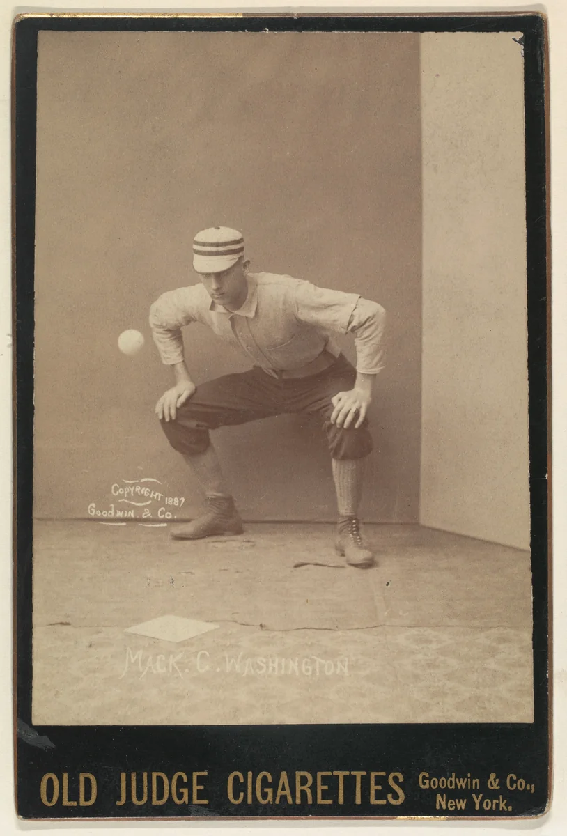 Mack, Catcher, Washington, from the series Old Judge Cigarettes by Goodwin & Company, photograph, 1887