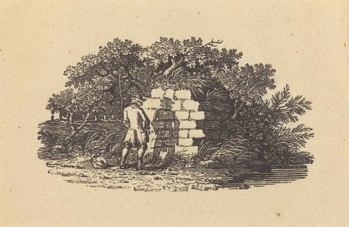 Man Pissing by Thomas Bewick, print, 1797