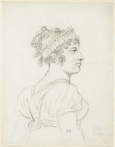 Bust of Caroline Bonaparte, Princess Murat, Queen of Naples by Jacques-Louis David, drawing, 1805-1815