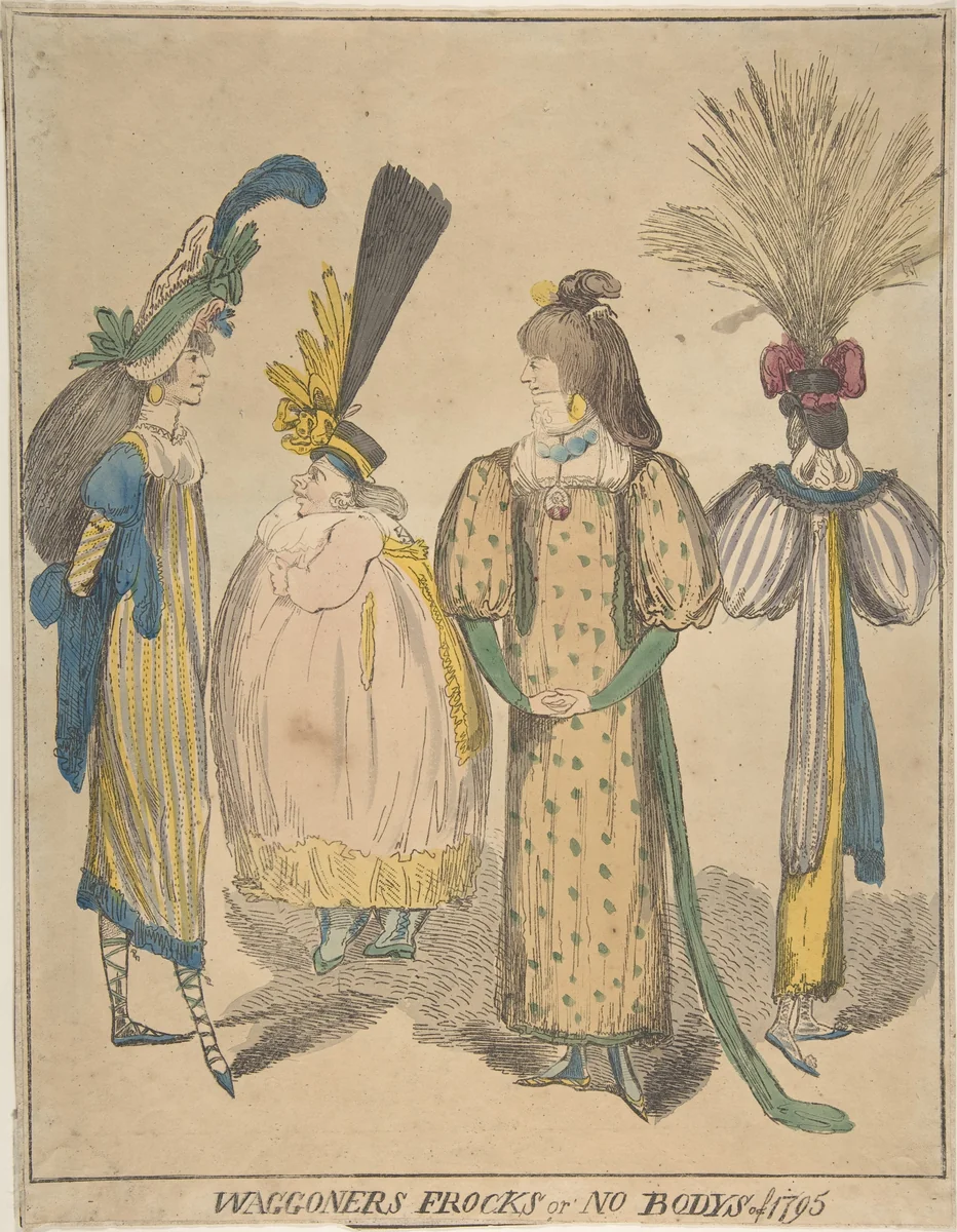 Waggoners Frocks or No Bodys of 1795 by Isaac Cruikshank, print, 1795