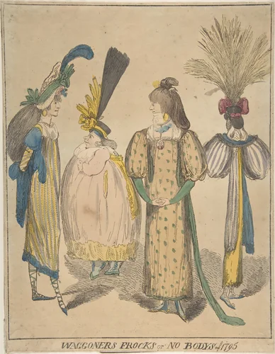Waggoners Frocks or No Bodys of 1795 by Isaac Cruikshank, print, 1795