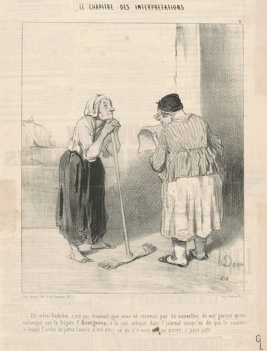 Eh! Mère Godichet c'est pas étonnant ... by Honoré Daumier, print, 1843