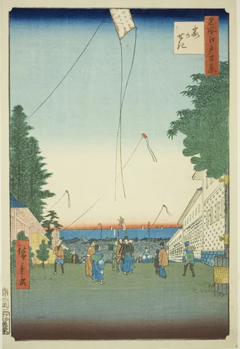 Kasumigaseki, from the series "One Hundred Famous Views of Edo (Meisho Edo hyakkei)" by Utagawa Hiroshige (歌川広重), print, 1857
