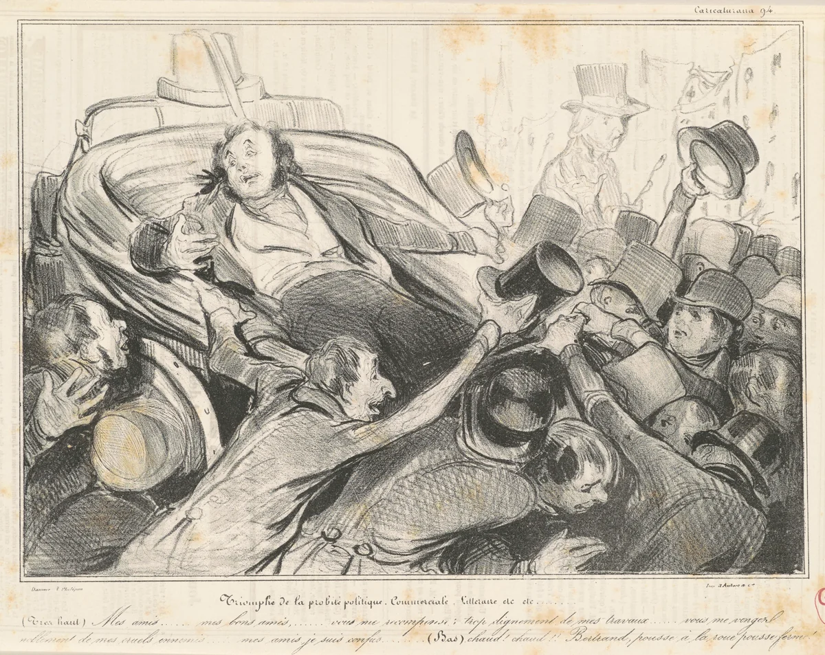 Triomphe de la probité politique commerciale by Honoré Daumier, print, 1838