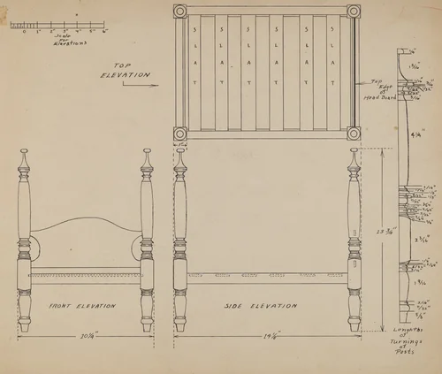 Doll Bed by American 20th Century, index of american design, 1935-1942