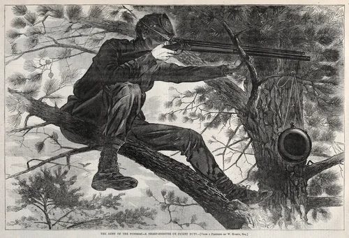 A Sharpshooter on Picket Duty by Winslow Homer, print, 1860-1869