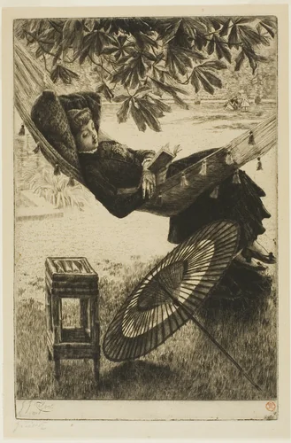 The Hammock by James Tissot, print, 1880