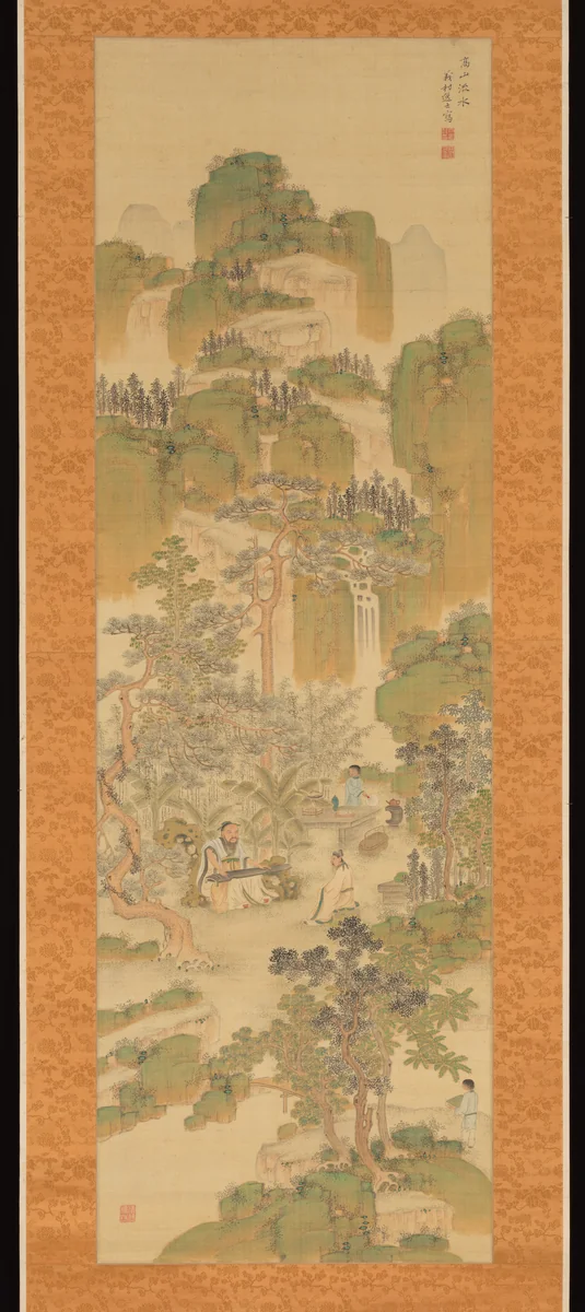 High Mountains, Flowing Water: Yu Boya and Zhong Ziqi by Okura Ryūzan, painting, 1830-1850