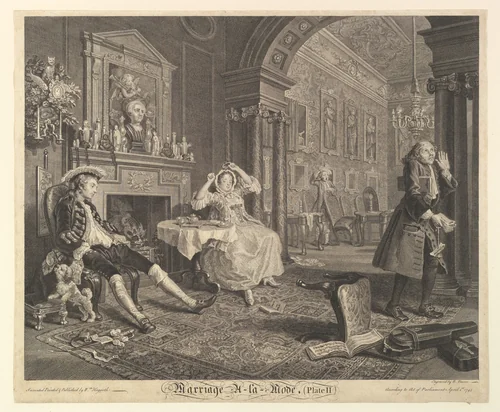 Marriage A-la-Mode, Plate II by Bernard Baron, print, 1745