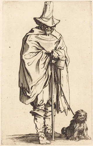Beggar with Dog by Jacques Callot, print, 1622