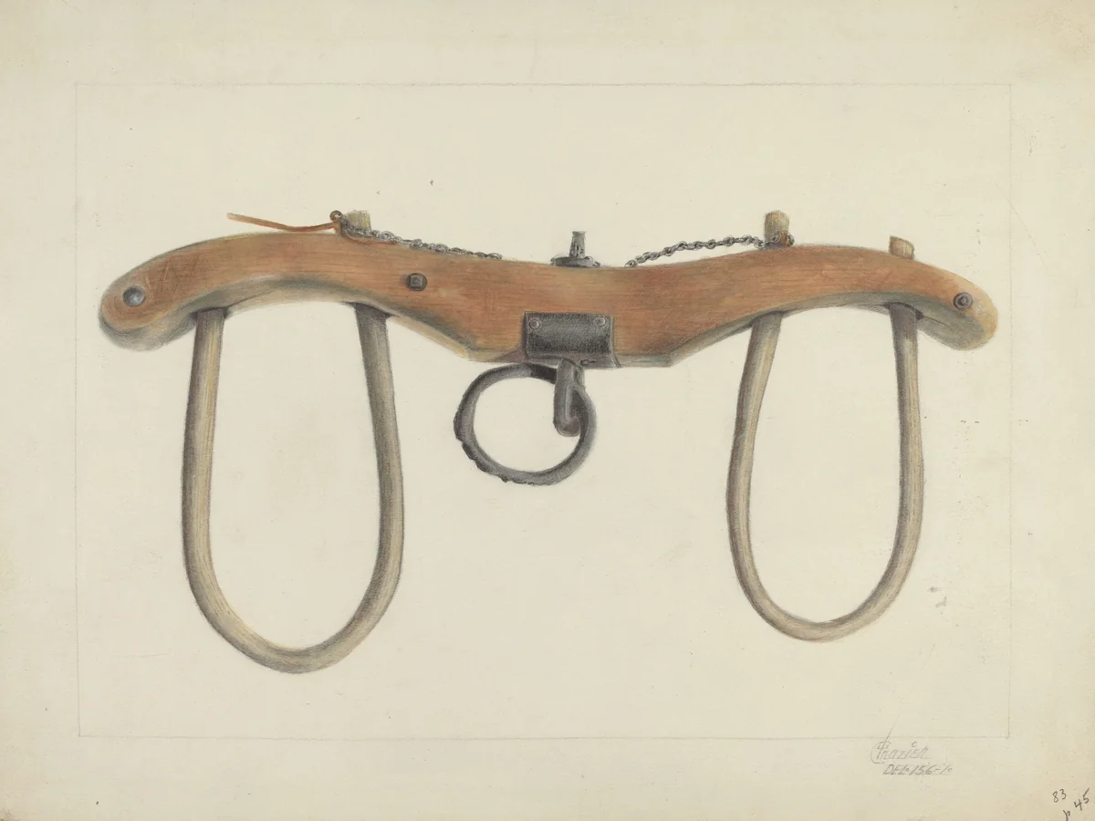 Oxen Yoke by Cornelius Frazier, index of american design, 1936