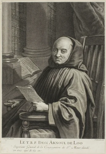 Portrait of Father Arnoul de Loo by Pierre-Imbert Drevet, print, 1717-1739