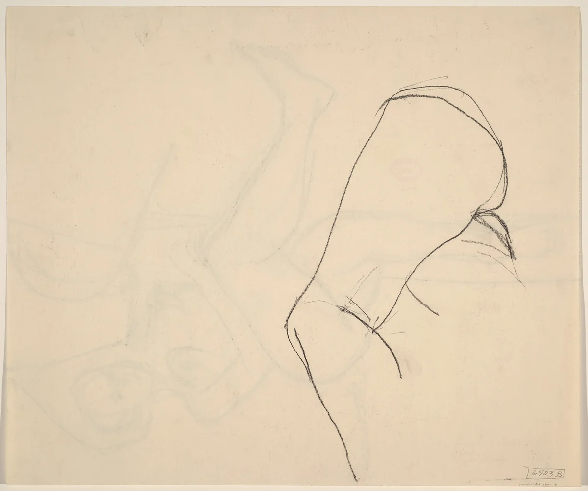 Untitled [study of legs and buttocks] [verso] by Richard Diebenkorn, drawing, 1955-1967