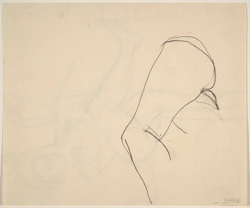 Untitled [study of legs and buttocks] [verso] by Richard Diebenkorn, drawing, 1955-1967