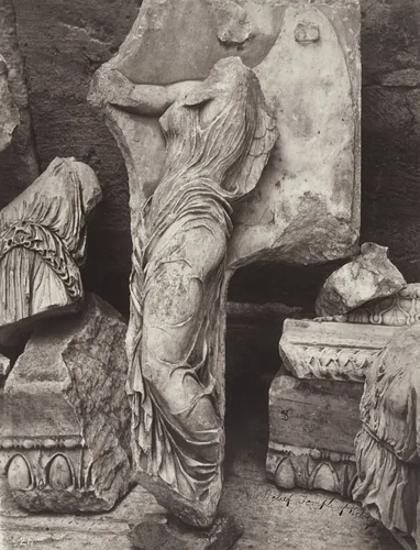 Figure of Victory, from the Temple of Victory; High Relief by William James Stillman, photograph, 1869
