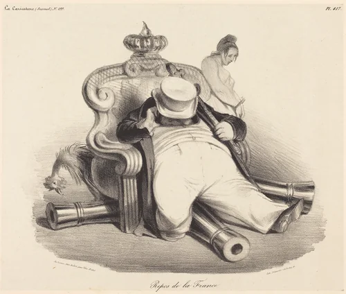 Repos de la France by Honoré Daumier, print, 1834