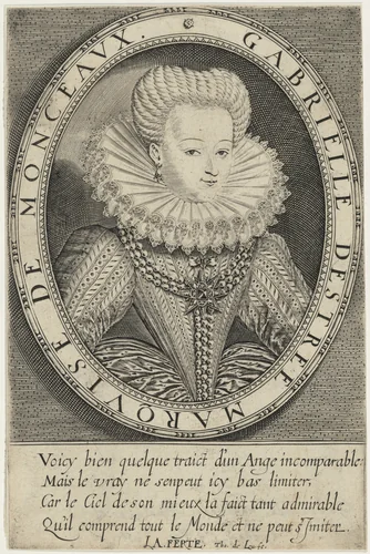 Gabrielle D'Estrees, Marquise de Monceaux by Thomas de Leu, print, 1560-1620