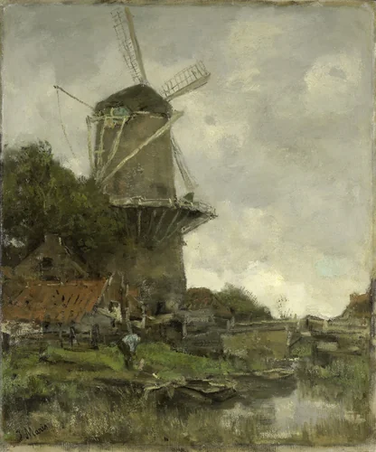 The Windmill by Jacob Maris, painting, 1880-1886