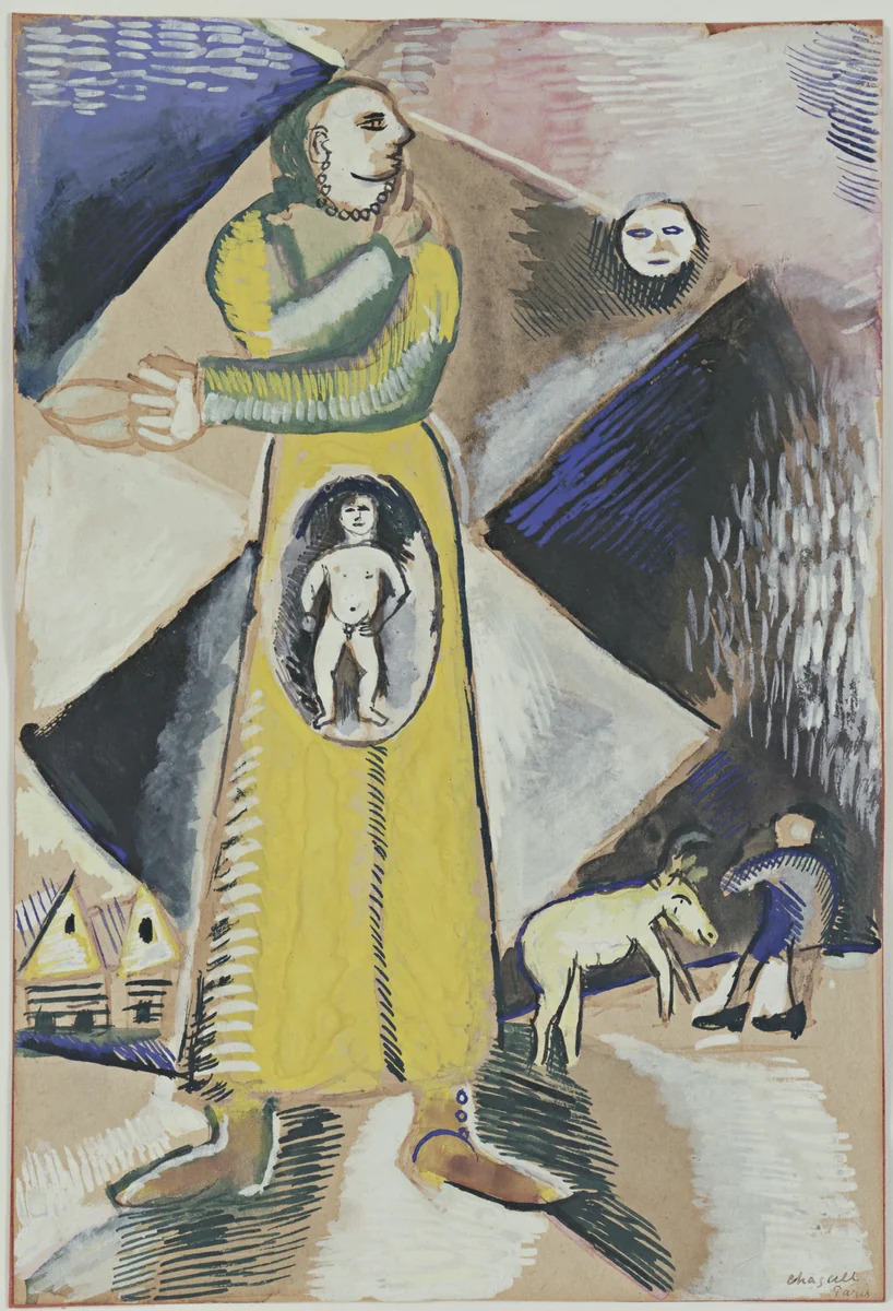 Maternity by Marc Chagall, drawing, 1912