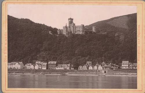 Gezicht op Slot Stolzenfels en Koblenz by anonymous, photograph, 1890